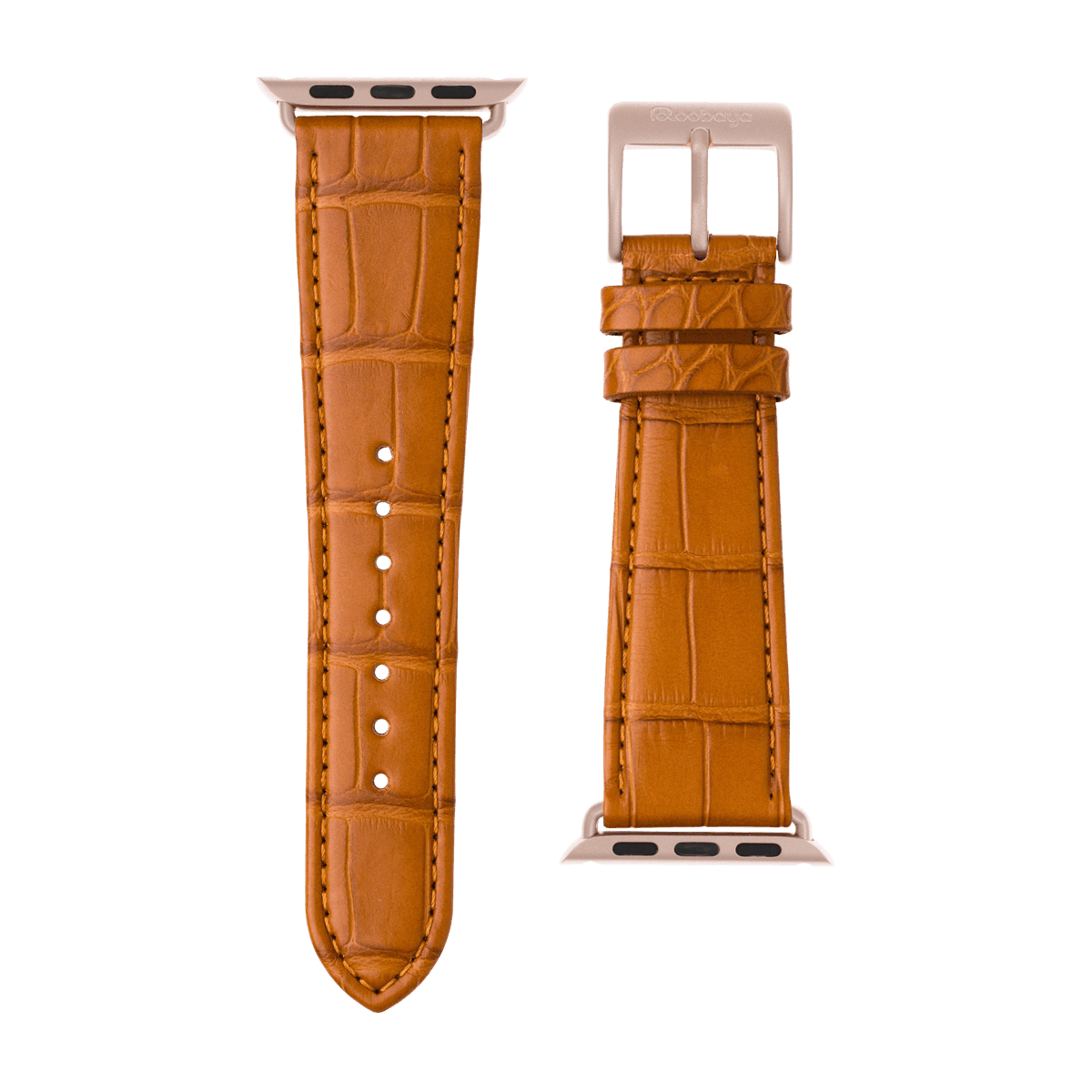 Alligator Leder Armband in Cognac - bracebuds