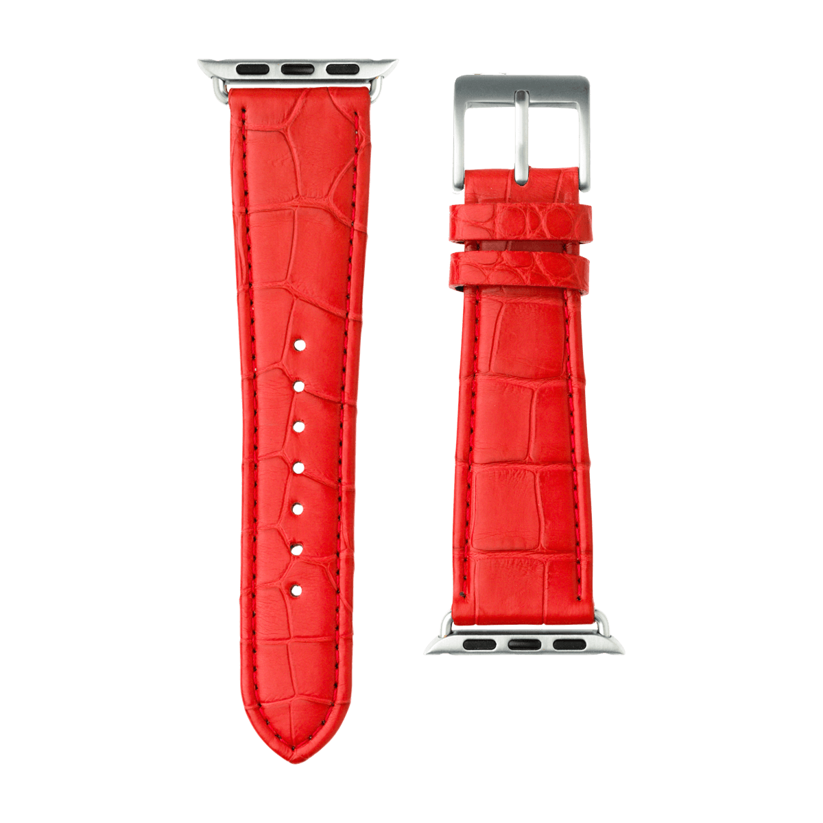 Alligator Leder Armband in Rot - bracebuds
