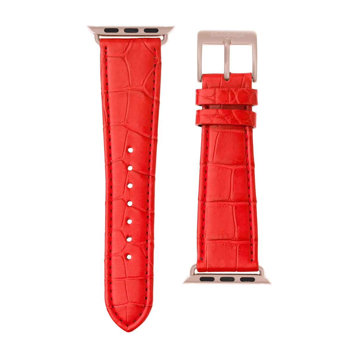 Alligator Leder Armband in Rot - bracebuds