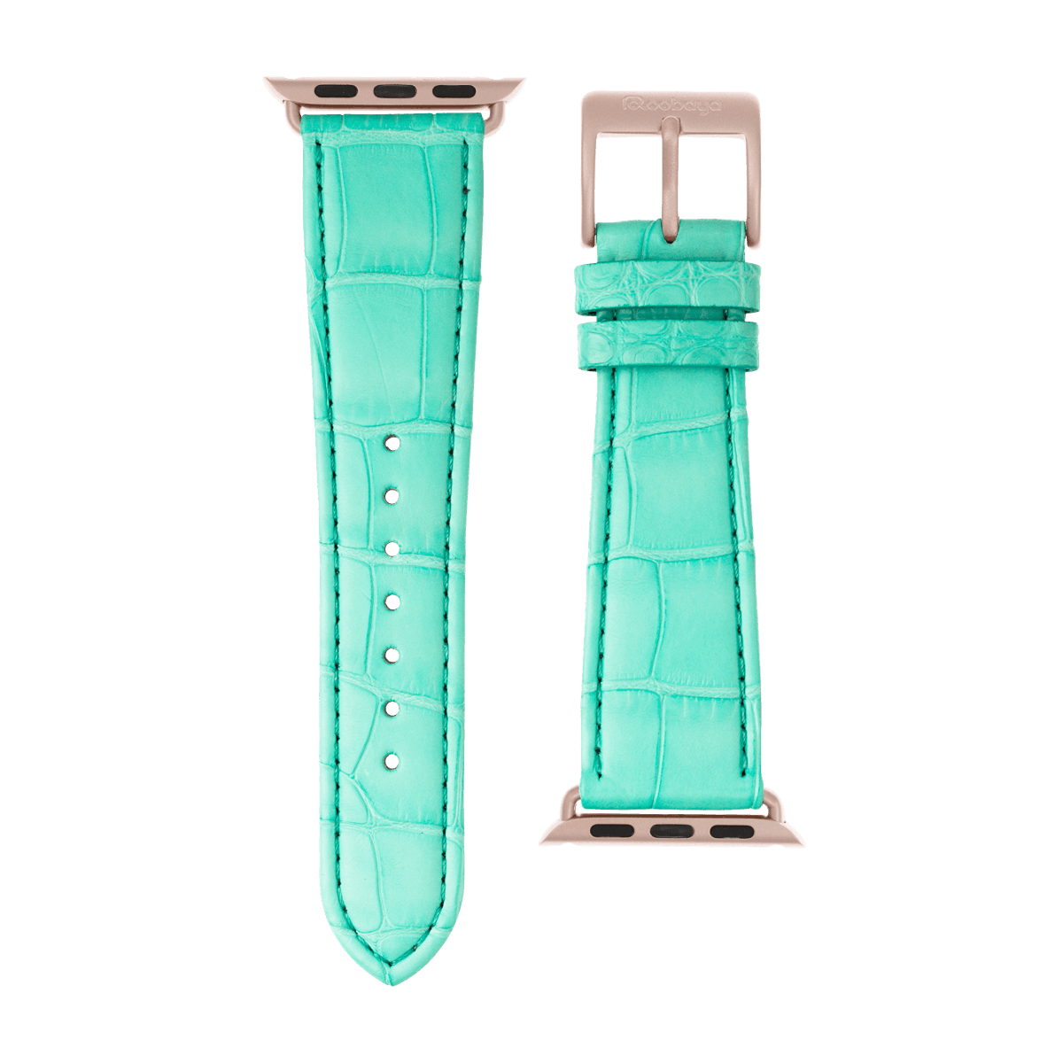 Alligator Leder Armband in Türkis - bracebuds
