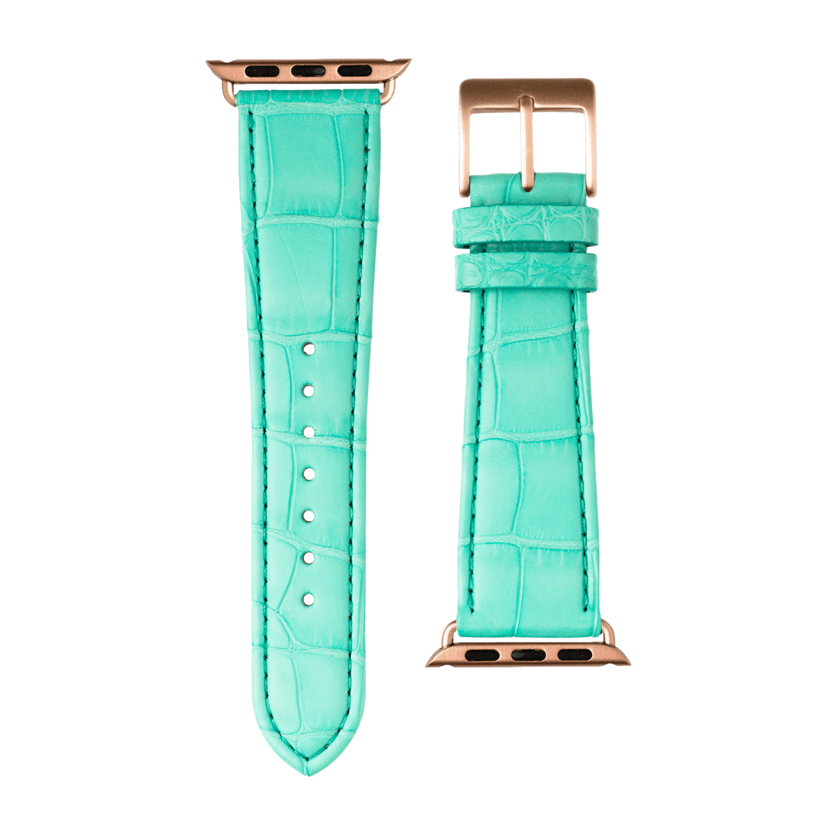 Alligator Leder Armband in Türkis - bracebuds