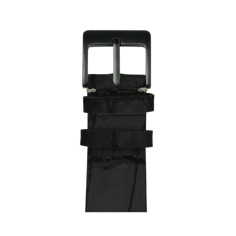 Alligator Vintage Leder Armband in Schwarz - bracebuds