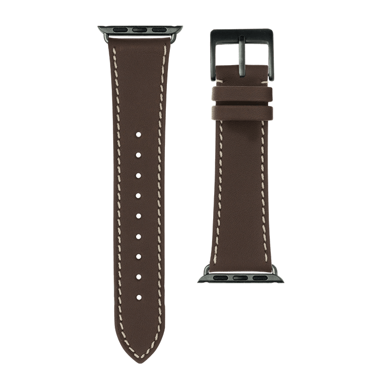 French Calf Leder Armband in Chocolat - bracebuds