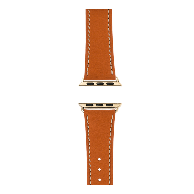 French Calf Leder Armband in Orange - bracebuds