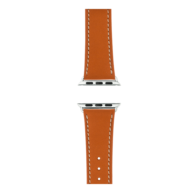 French Calf Leder Armband in Orange - bracebuds