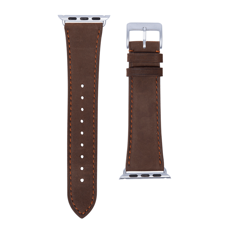 Mountain Bear Leder Armband in Mittelbraun - bracebuds