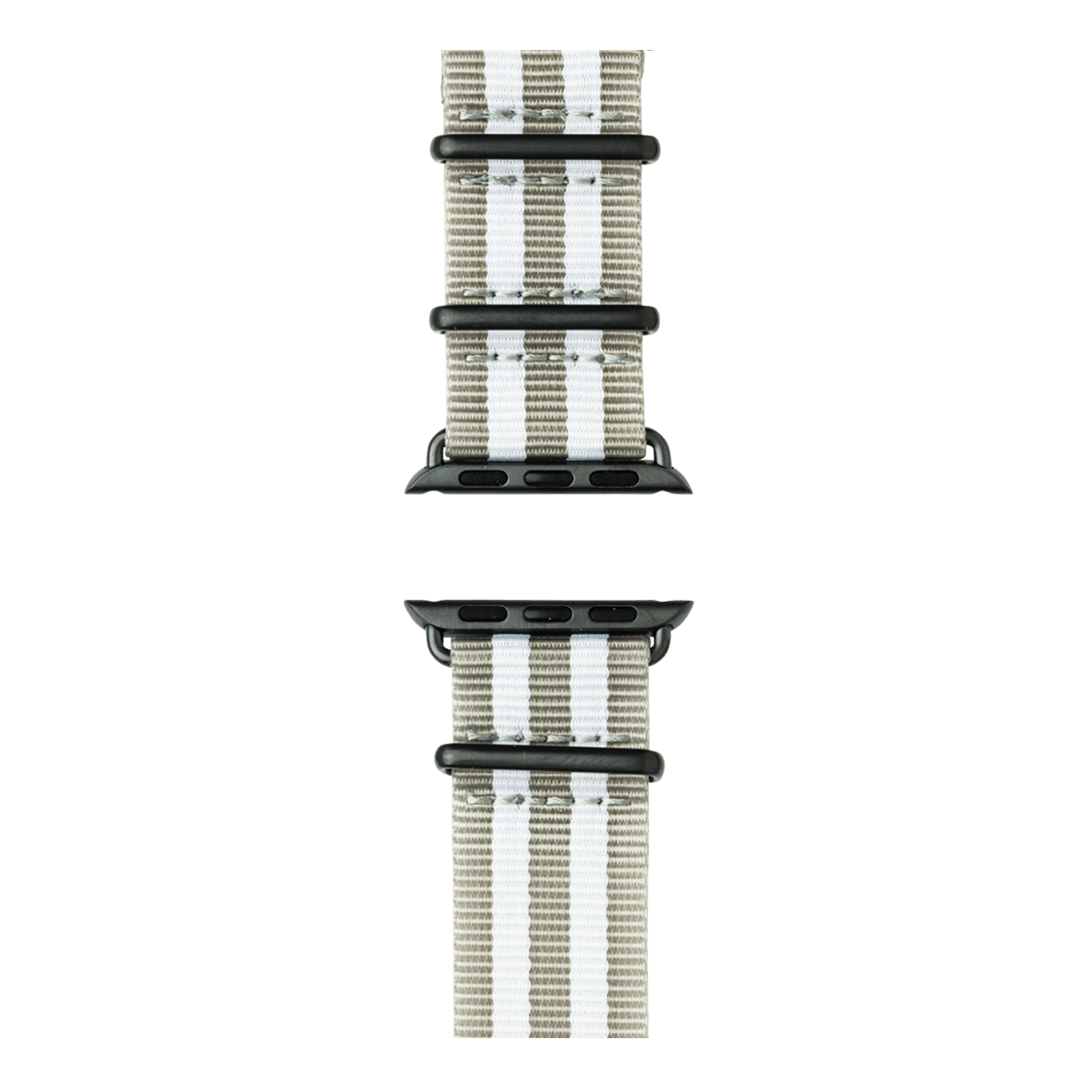 Nato Nylon Armband in Hellgrau / Weiß - bracebuds