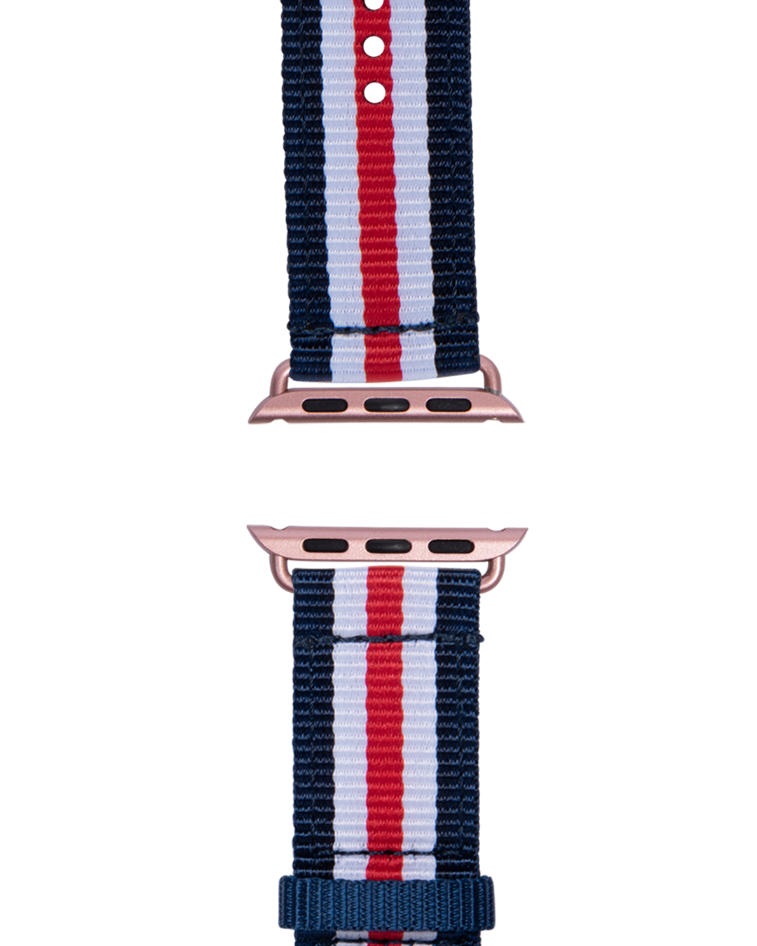 Nylon Armband in Dunkelblau / Weiß / Rot - bracebuds