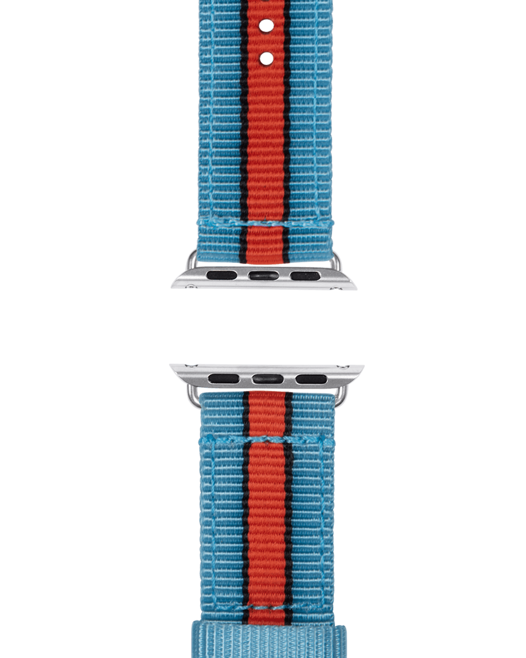 Nylon Armband in Hellblau / Schwarz / Orange - bracebuds