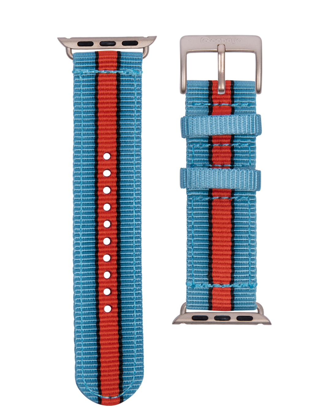 Nylon Armband in Hellblau / Schwarz / Orange - bracebuds