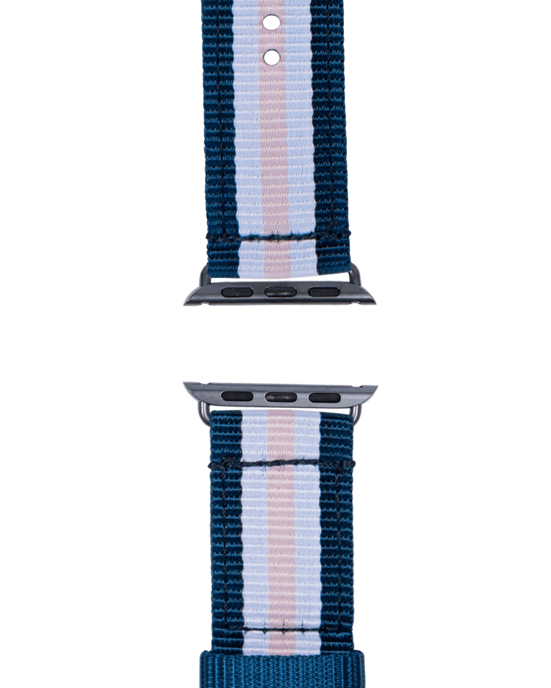 Nylon Armband in Mittelblau / Weiß / Hellrosa - bracebuds