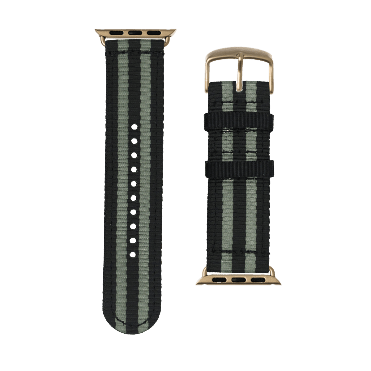 Nylon Armband in Schwarz / Moosgrau - bracebuds