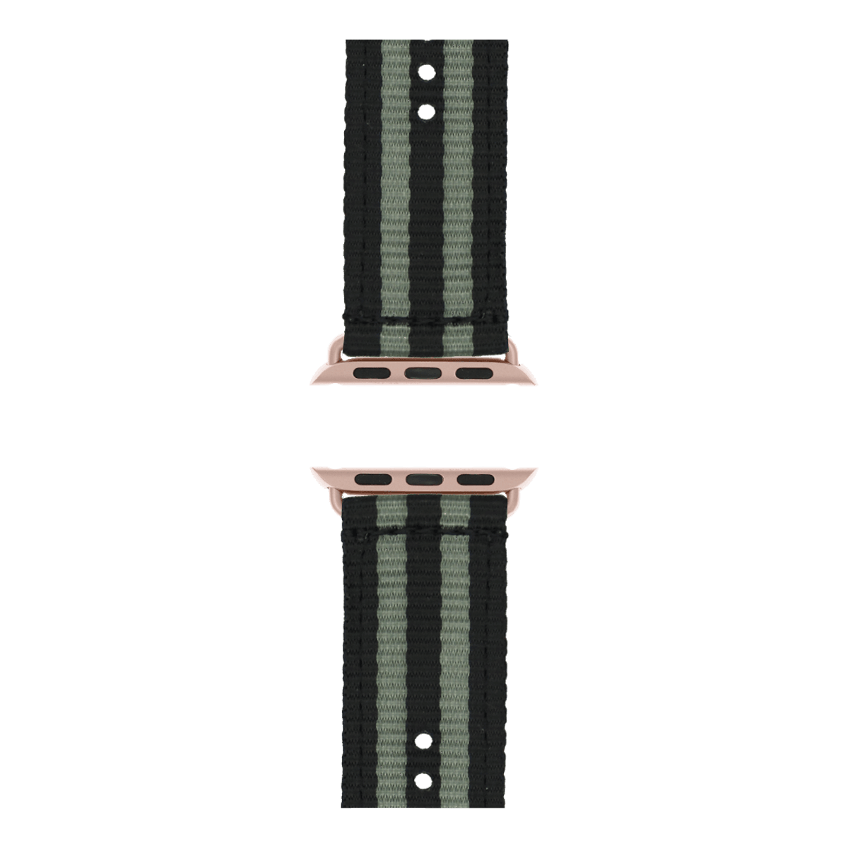 Nylon Armband in Schwarz / Moosgrau - bracebuds