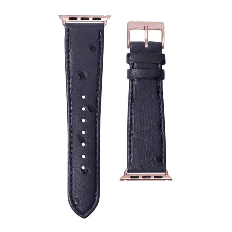 Strauß Leder Armband in Jeansblau - bracebuds