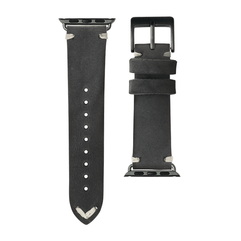 Vintage Leder Armband in Anthrazit - bracebuds