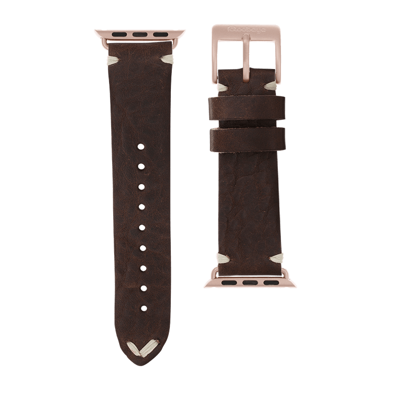 Vintage Leder Armband in Dunkelbraun - bracebuds