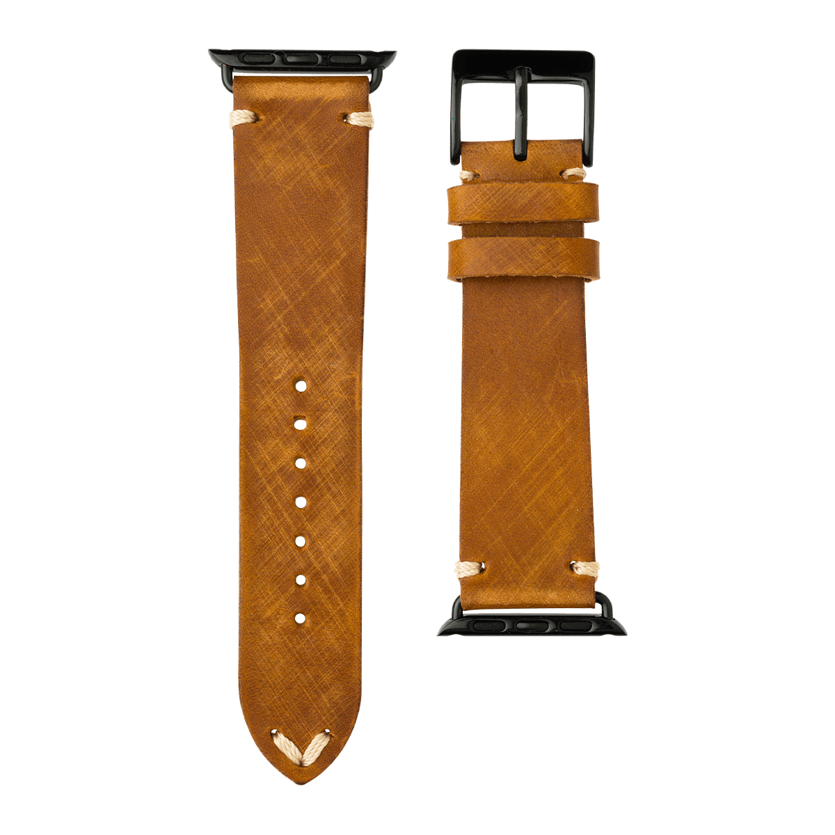 Vintage Leder Armband in Mittelbraun - bracebuds