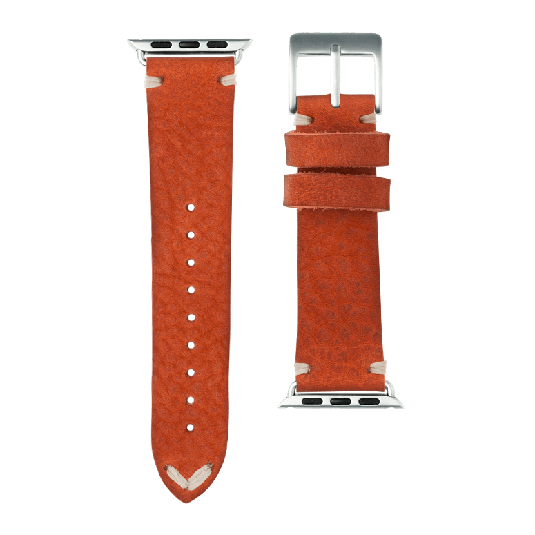 Vintage Leder Armband in Orange - bracebuds